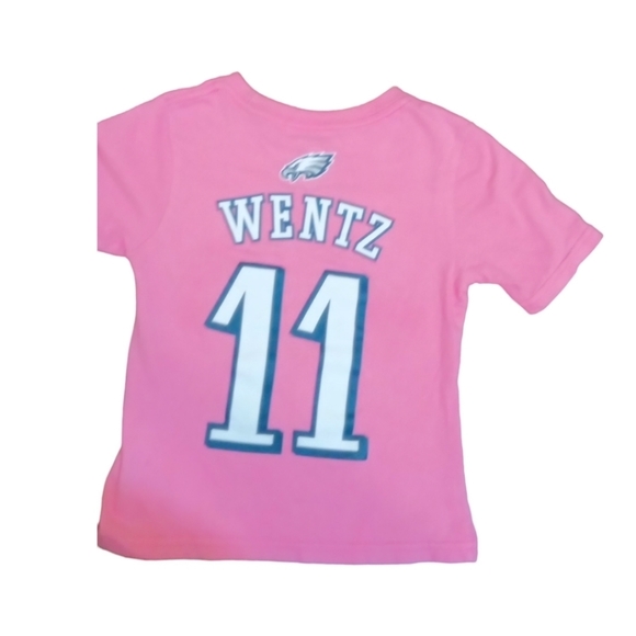 Girl Preschool Carson Wentz Pink Philadelphia Eagles Mainliner Player Name & Num - Picture 5 of 5